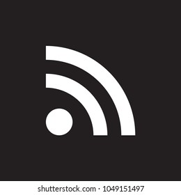 Wireless network icon on black background
