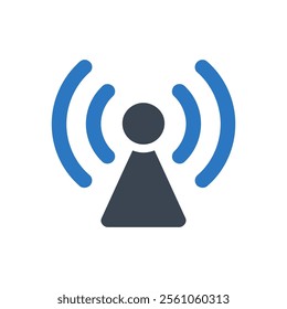 Wireless Network Icon On White Background