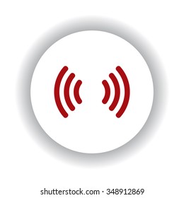 The wireless network icon, red isolated white background