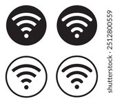 Wireless network icon, Set of Wi-fi icon, logo, symbol. Hotspot icon symbol, Wireless vector, silhouette, sign. Communication sign, symbol. Podcast vector symbol, vector illustration.