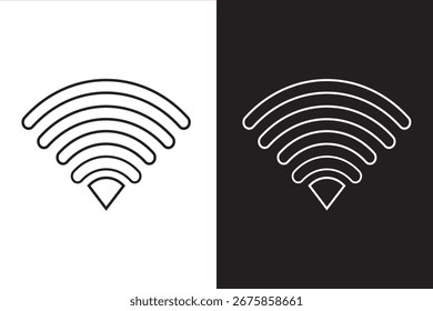 Symbolsatz für drahtlose Netzwerke. Vektorsymbol für WiFi-Konnektivität. auf schwarz-weißem Hintergrund.