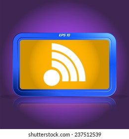 Wireless Network Icon. Specular reflection. Made vector illustration