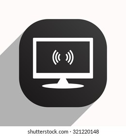 The wireless network. icon. vector design, black button for Mobile Applications