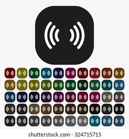 The wireless network. icon. vector design, set of colored buttons
