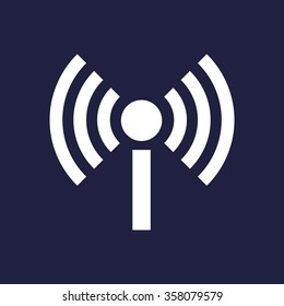 The wireless network icon, vector illustration. Flat design style