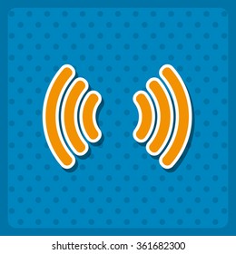 The wireless network icon, vector illustration. Flat design style