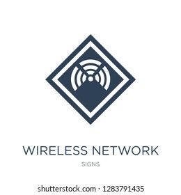 wireless network icon vector on white background, wireless network trendy filled icons from Signs collection, wireless network vector illustration