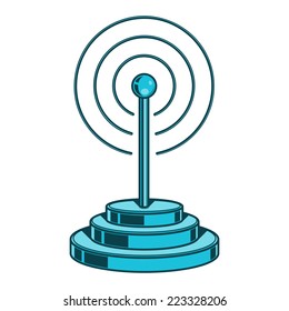 Wireless Network icon. Wifi sign isolated on a white background. Color line art. Retro design. Vector illustration.