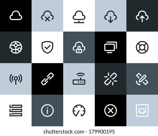 Wireless and network icons Flat