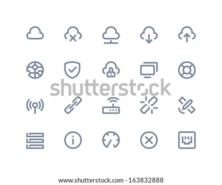 Wireless network icons. Line series