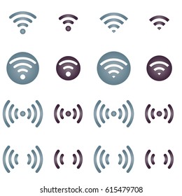 Wireless network icons on white background