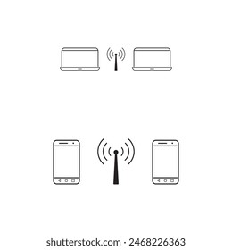 wireless network icons, vector icons