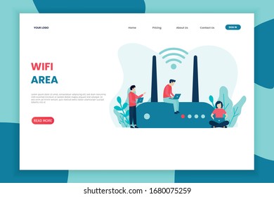 Vorlage zur Darstellung der Wireless-Netzwerklandesseite. Vorlage für Landungsseite