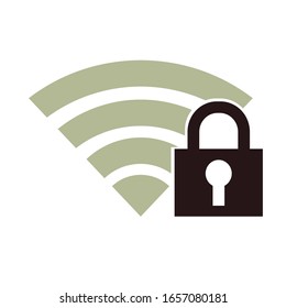 wireless network lock vector drawing