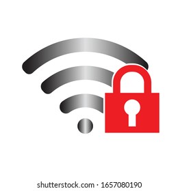 wireless network lock vector drawing