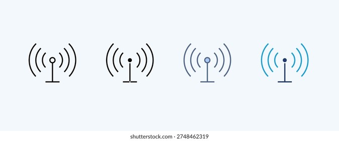 Wireless Network Multiple Icon Illustration Vector