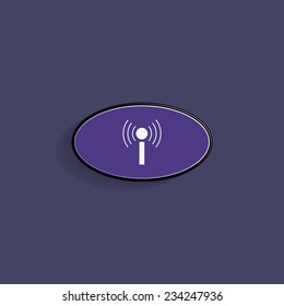 The wireless network on a dark background with shadow. vector