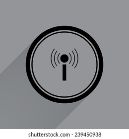 The wireless network   on a gray background with a long shadow, vector, EPS 10