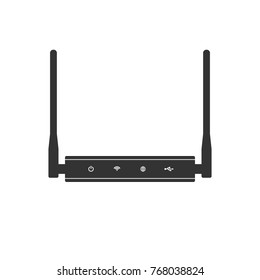 wireless network router vector flat illustration on white background