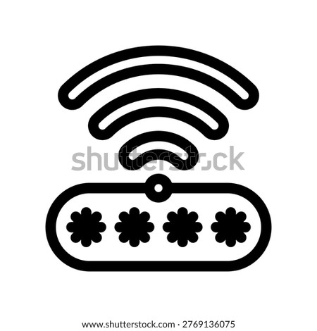 Wireless Network Security Icon with Wifi Signal and Password