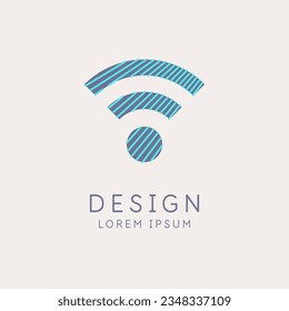 Wireless network sign on a light background. Vector illustration of Wi-Fi.