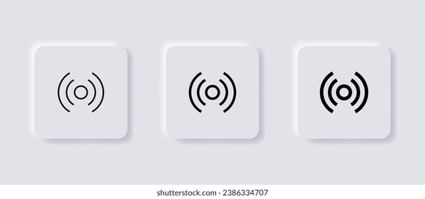 wireless Network signal icon . nfc broadcast internet connection icons	. neumorphism buttons. neumorphic style