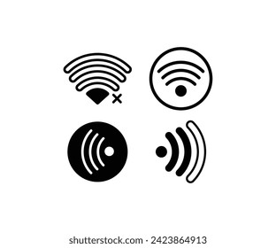 señal de red inalámbrica conexiones de Internet icono diseño vector colecciones simples de ilustraciones en blanco negro fondo blanco