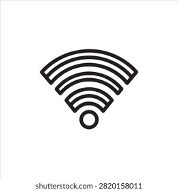 Wireless network signal strength indicator with curved bars icon design
