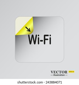 The wireless network , sticker  self-adhesive paper. Vector illustration EPS  8
