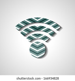 Wireless network symbol, abstract style illustration