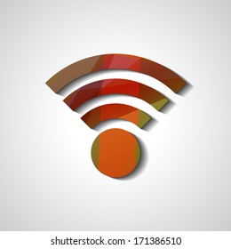 Wireless network symbol, abstract style illustration