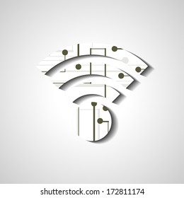 Wireless network symbol, abstract style illustration