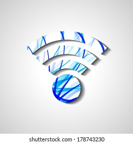 Wireless network symbol, abstract style illustration