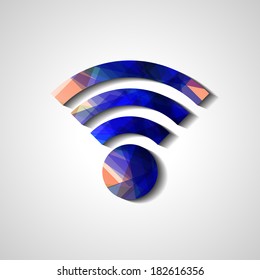 Wireless network symbol, abstract style illustration