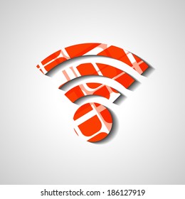 Wireless network symbol, abstract style illustration