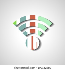 Wireless network symbol, abstract style illustration