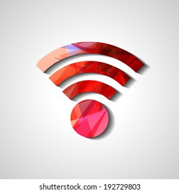 Wireless network symbol, abstract style illustration
