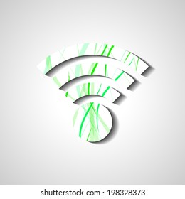 Wireless network symbol, abstract style illustration