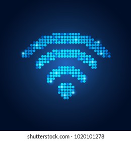 wireless network symbol in futuristic theme