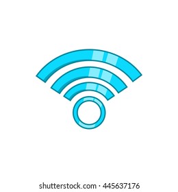 Wireless network symbol icon in cartoon style on a white background
