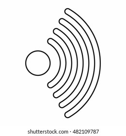 Wireless network symbol icon in outline style on a white background vector illustration