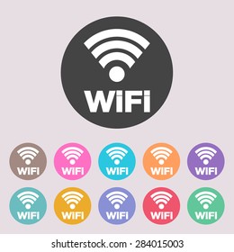 Wireless Network Symbol. Internet connection Icon. Set of colored icons.