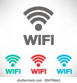 Wireless Network Symbol. Internet connection Icon. Set of varicolored icons.