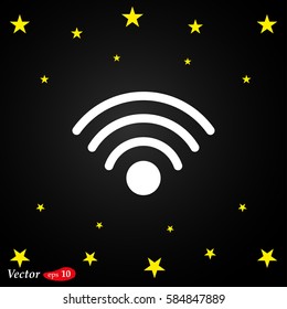 Wireless Network Symbol. Web design style.