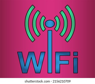 Wireless Network Symbol, Wifi sign for wireless connection, data transfer and communication