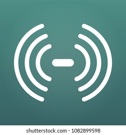Wireless Network Symbol, wifi signal icon. Sound waves. Vector illustration isolated on modern background.