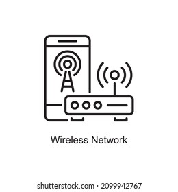 Wireless Network vector outline Icon Design illustration. Internet of Things Symbol on White background EPS 10 File