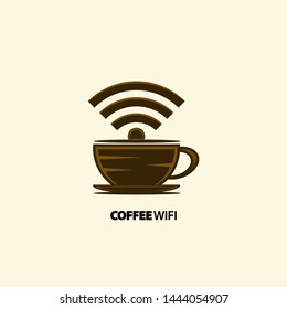Wireless network wifi and coffee vector