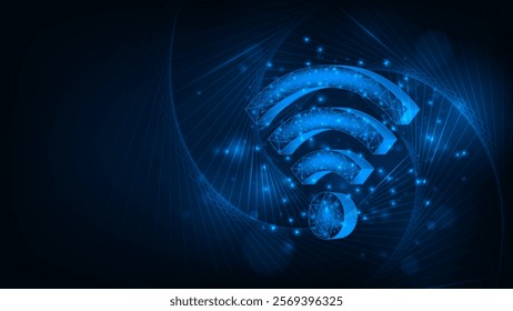 Wireless networking digital hi tech technology wifi concept. Abstract design for banner background.