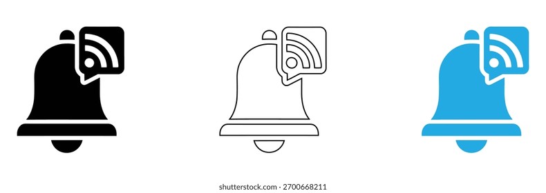 Concepto de avisos y alertas inalámbricas con icono de campana, perfecto para App móviles y diseños de Sitios web